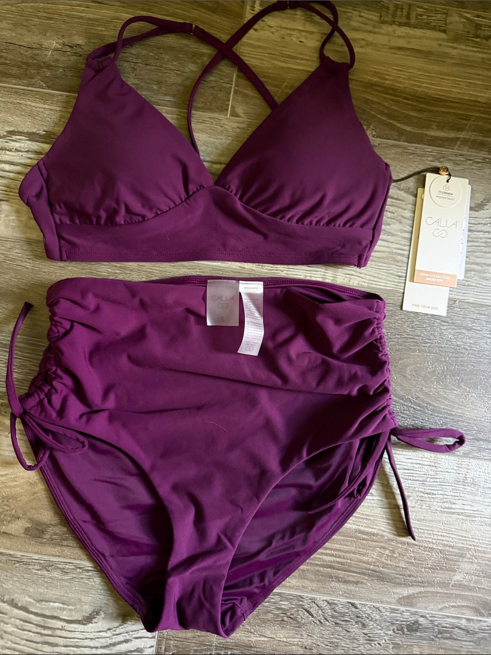 Calia Women's Plum Two-Piece Crisscross Bikini Set